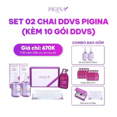 Set 02 chai Dung dịch vệ sinh Pigina - Pigina Intimate Gel Wash 150ml (kèm 10 gói Dung dịch vệ sinh Pigina 5ml) - KOREA